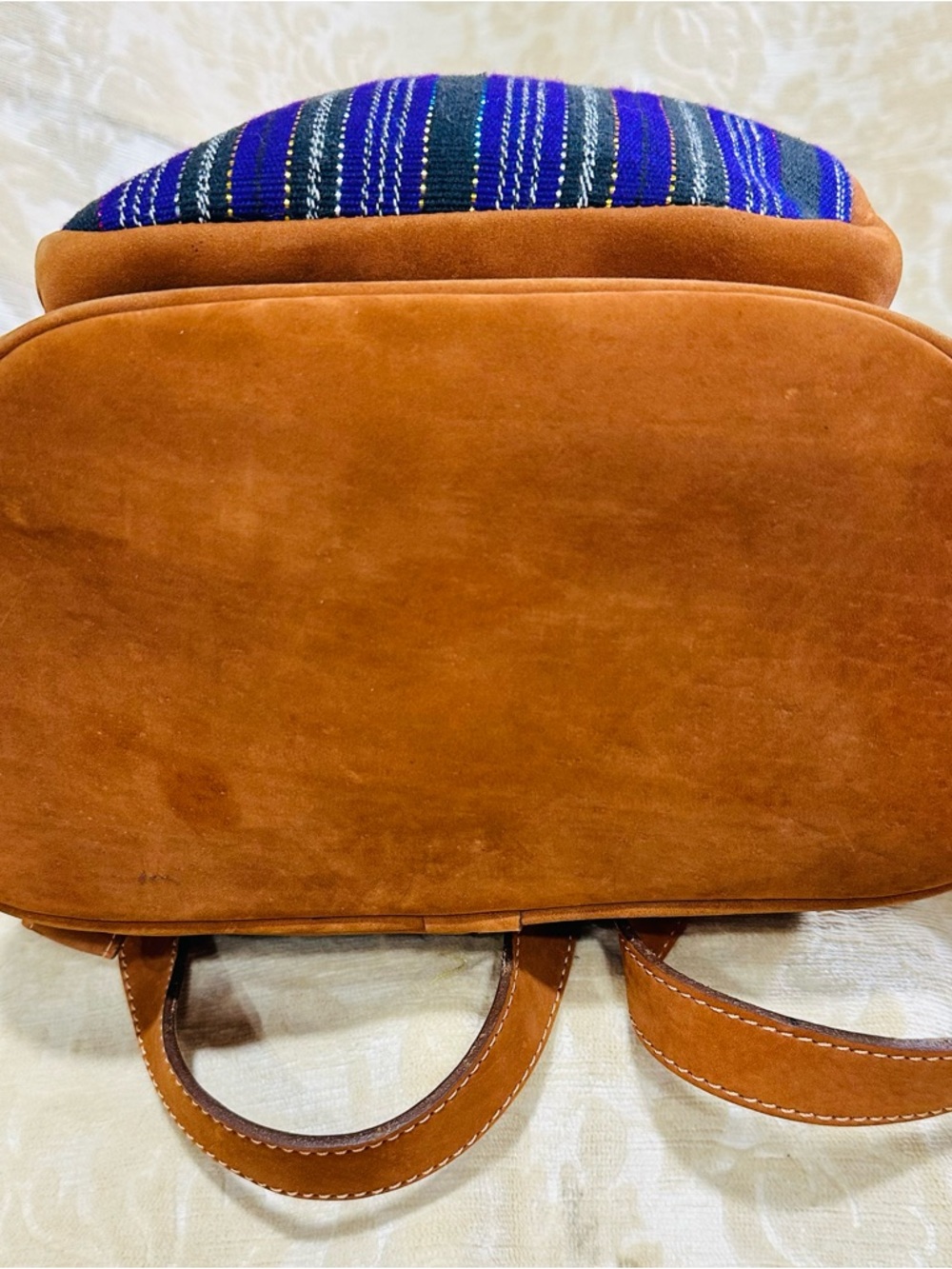 Handwoven Guatemalan Backpack with Genuine Leather Trim - Picture 5 of 5